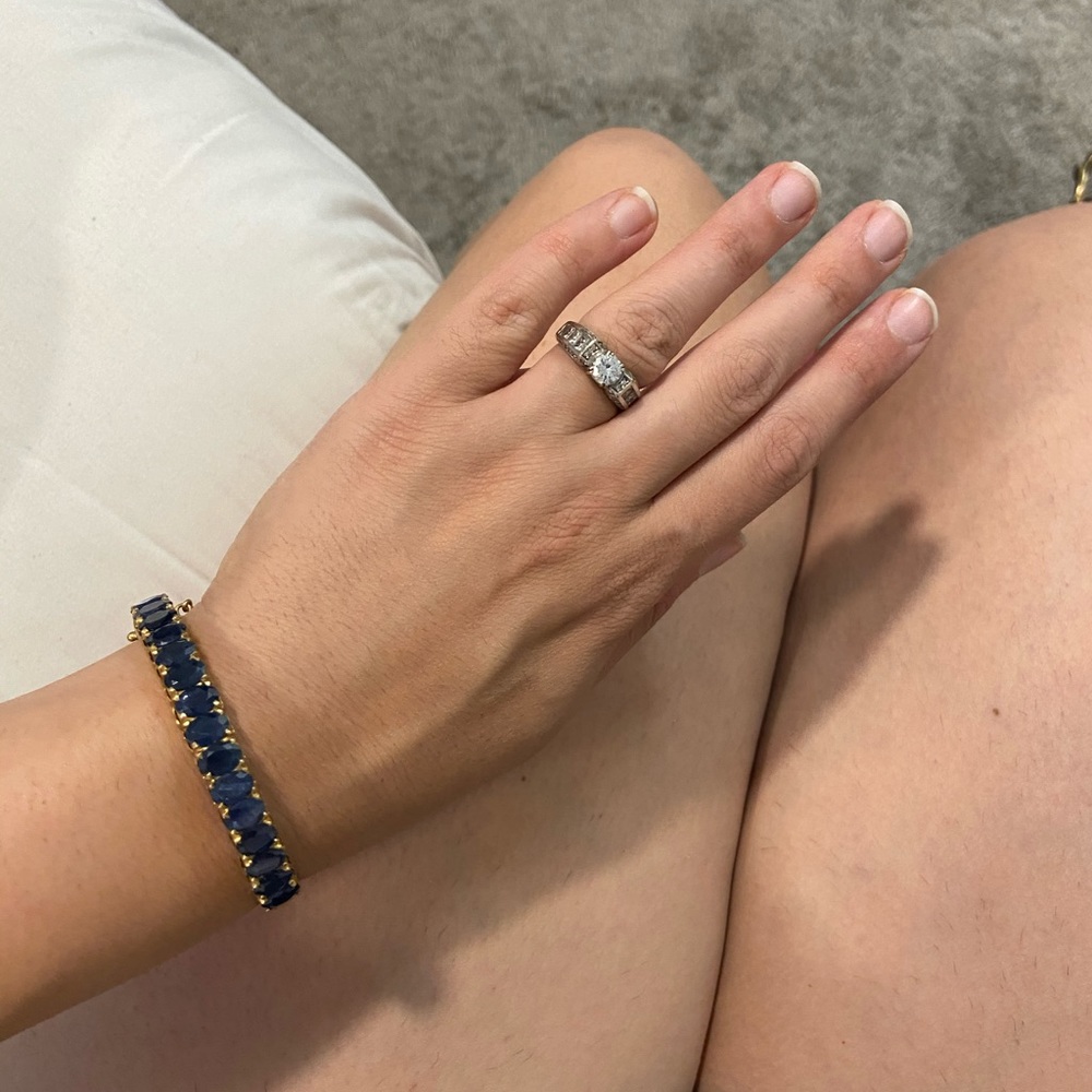 10k gold Indian dark topaz bracelet